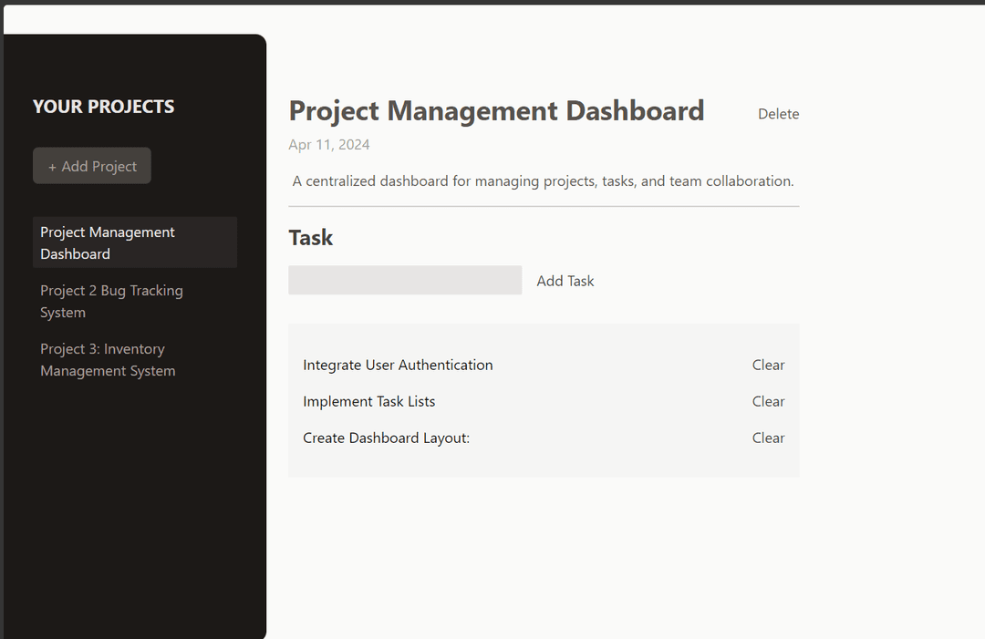 Project Management App